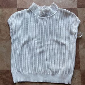 White high neck sleeveless top